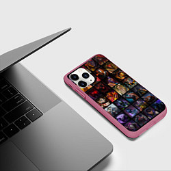 Чехол iPhone 11 Pro матовый Dota 2 - все персонажи, цвет: 3D-малиновый — фото 2