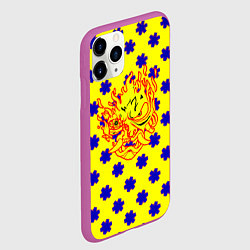Чехол iPhone 11 Pro матовый Samurai fire logo steel, цвет: 3D-фиолетовый — фото 2