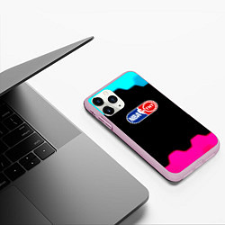 Чехол iPhone 11 Pro матовый NBA текстура соты, цвет: 3D-розовый — фото 2