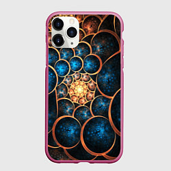 Чехол iPhone 11 Pro матовый Оптическая абстракция круги, цвет: 3D-малиновый