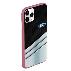 Чехол iPhone 11 Pro матовый FORD metal texture, цвет: 3D-малиновый — фото 2