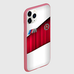 Чехол iPhone 11 Pro матовый Mercedes amg, цвет: 3D-малиновый — фото 2
