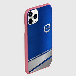 Чехол iPhone 11 Pro матовый Volvo automobile metal, цвет: 3D-малиновый — фото 2