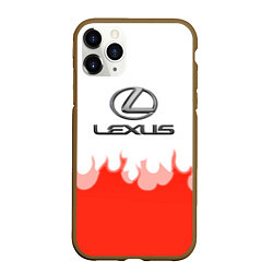 Чехол iPhone 11 Pro матовый Lexus fire, цвет: 3D-коричневый