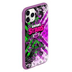 Чехол iPhone 11 Pro матовый Brawl stars pattern geometry, цвет: 3D-фиолетовый — фото 2