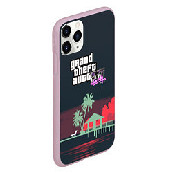 Чехол iPhone 11 Pro матовый GTA tropix game, цвет: 3D-розовый — фото 2