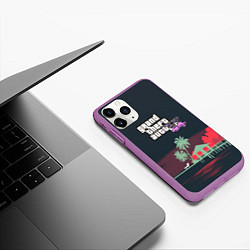 Чехол iPhone 11 Pro матовый GTA tropix game, цвет: 3D-фиолетовый — фото 2