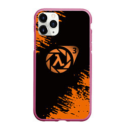 Чехол iPhone 11 Pro матовый Half life 3 краски оранжевые, цвет: 3D-малиновый