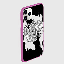 Чехол iPhone 11 Pro матовый Серый огонь герб, цвет: 3D-фиолетовый — фото 2