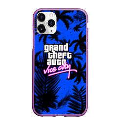 Чехол iPhone 11 Pro матовый Vice cuty gta tropic steel, цвет: 3D-фиолетовый