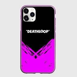 Чехол iPhone 11 Pro матовый Deathloop neon geometry, цвет: 3D-фиолетовый
