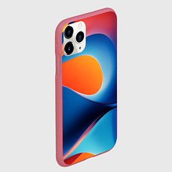 Чехол iPhone 11 Pro матовый Абстрактный геометрический градиент, цвет: 3D-малиновый — фото 2