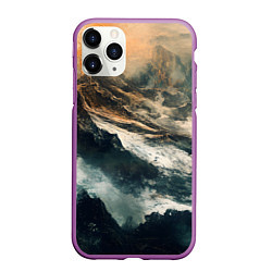 Чехол iPhone 11 Pro матовый Иллюстрация хаоса в грубом стиле, цвет: 3D-фиолетовый