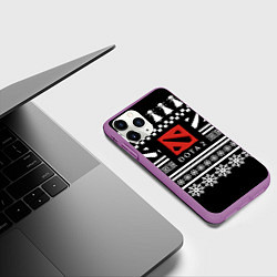 Чехол iPhone 11 Pro матовый Dota pattern game, цвет: 3D-фиолетовый — фото 2