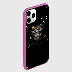 Чехол iPhone 11 Pro матовый Baldurs Gate белые краски, цвет: 3D-фиолетовый — фото 2