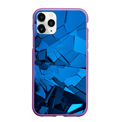 Чехол iPhone 11 Pro матовый Битая геометрия, цвет: 3D-фиолетовый