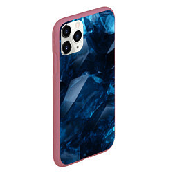 Чехол iPhone 11 Pro матовый Синие минералы, цвет: 3D-малиновый — фото 2