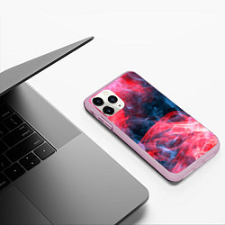 Чехол iPhone 11 Pro матовый Дымная текстура, цвет: 3D-розовый — фото 2