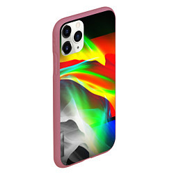 Чехол iPhone 11 Pro матовый Текстура краски, цвет: 3D-малиновый — фото 2