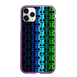 Чехол iPhone 11 Pro матовый Marshmello gradient, цвет: 3D-фиолетовый