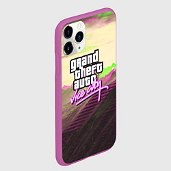 Чехол iPhone 11 Pro матовый Vice city glitch, цвет: 3D-фиолетовый — фото 2