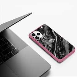 Чехол iPhone 11 Pro матовый Чернила, цвет: 3D-малиновый — фото 2