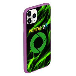 Чехол iPhone 11 Pro матовый Portal green flame, цвет: 3D-фиолетовый — фото 2