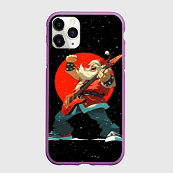 Чехол iPhone 11 Pro матовый Рокер Дед Мороз, цвет: 3D-фиолетовый