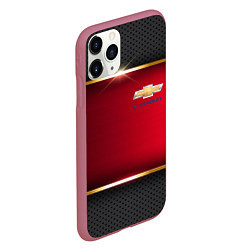 Чехол iPhone 11 Pro матовый Chevrolet metal auto, цвет: 3D-малиновый — фото 2