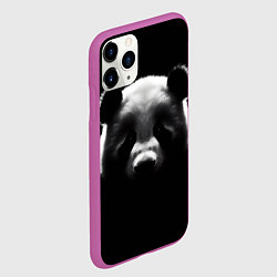 Чехол iPhone 11 Pro матовый Панда на черном фоне, цвет: 3D-фиолетовый — фото 2