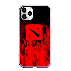 Чехол iPhone 11 Pro матовый DOTA 2 лого в огне