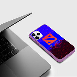 Чехол iPhone 11 Pro матовый Dota 2 броня текстура, цвет: 3D-фиолетовый — фото 2