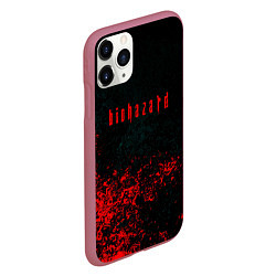 Чехол iPhone 11 Pro матовый Biohazard брызги красок, цвет: 3D-малиновый — фото 2