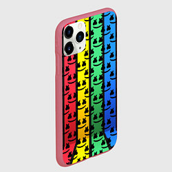 Чехол iPhone 11 Pro матовый Marshmello neon music dj, цвет: 3D-малиновый — фото 2