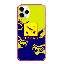 Чехол iPhone 11 Pro матовый Dota dragon steel, цвет: 3D-малиновый