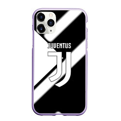 Чехол iPhone 11 Pro матовый Juventus geometry steel, цвет: 3D-светло-сиреневый