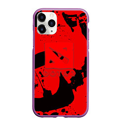 Чехол iPhone 11 Pro матовый Dota краски иероглиф, цвет: 3D-фиолетовый