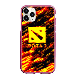 Чехол iPhone 11 Pro матовый DOTA2 огенный стиль текстура