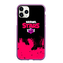 Чехол iPhone 11 Pro матовый Brawl stars розовые краски, цвет: 3D-фиолетовый