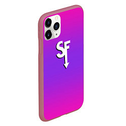 Чехол iPhone 11 Pro матовый Sally Face neon gradient, цвет: 3D-малиновый — фото 2