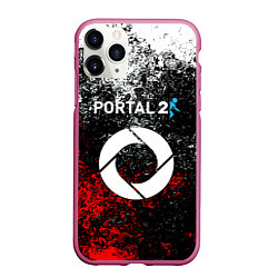 Чехол iPhone 11 Pro матовый Portal брызги красок, цвет: 3D-малиновый