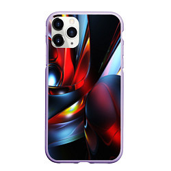 Чехол iPhone 11 Pro матовый Абстрактные волны геометрия, цвет: 3D-светло-сиреневый