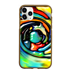 Чехол iPhone 11 Pro матовый Акварельные краски мозаика, цвет: 3D-коричневый