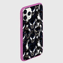 Чехол iPhone 11 Pro матовый Паттерн - Веном, цвет: 3D-фиолетовый — фото 2