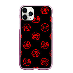 Чехол iPhone 11 Pro матовый Twenty one pilots rose pattern