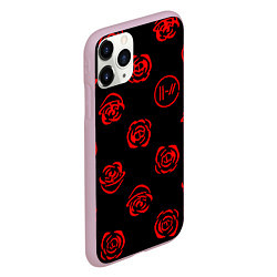 Чехол iPhone 11 Pro матовый Twenty one pilots rose pattern, цвет: 3D-розовый — фото 2