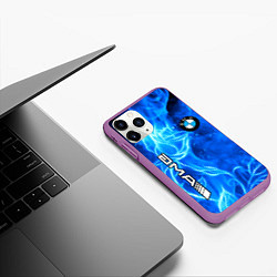 Чехол iPhone 11 Pro матовый BMW flower flame, цвет: 3D-фиолетовый — фото 2