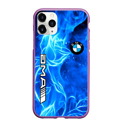 Чехол iPhone 11 Pro матовый BMW flower flame, цвет: 3D-фиолетовый