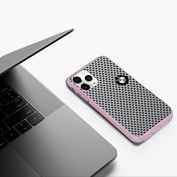 Чехол iPhone 11 Pro матовый BMW carbon steel auto, цвет: 3D-розовый — фото 2