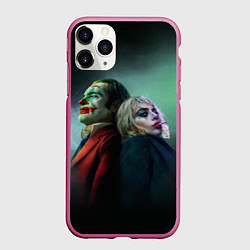 Чехол iPhone 11 Pro матовый Харли и Джокер, цвет: 3D-малиновый